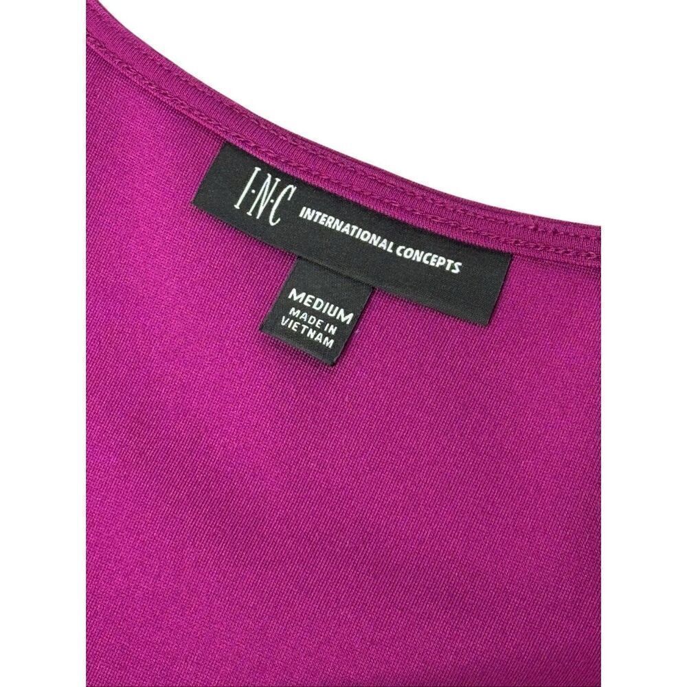 INC International purple V neck bishop sleeve jumpsuit size M - Picture 9 of 16